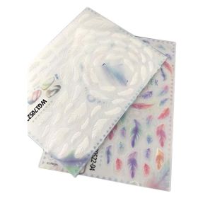 6 Sheets Self-Adhesive Colorful and White Nail Stickers DIY Nail Art Decals Decorations; Feather Nail Decals