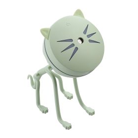 150ML Cat Ultrasonic Humidifier Aromatherapy Diffusers USB Car Air Freshener Home Mini Air Water Air Purifier Led Bulb Diffuser (Color: green)