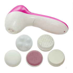 5 in 1 Electric Facial Cleansing Instrument (Color: PINK)