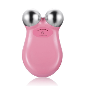 Electric Micro-Current Face Massager EMS Firming Micro Current Deedema Decree Wrinkle Skin Rejuvenation Beauty Instrument (Color: PINK)