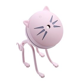 150ML Cat Ultrasonic Humidifier Aromatherapy Diffusers USB Car Air Freshener Home Mini Air Water Air Purifier Led Bulb Diffuser (Color: PINK)