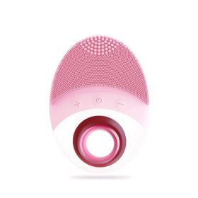 Wireless Charging Silicone Cleansing Instrument (Color: PINK)
