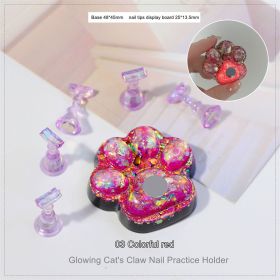 1 piece Cross-border new nail art cat claw lamp luminous aurora practice nail plate display base nail tray palette (Color: 3)
