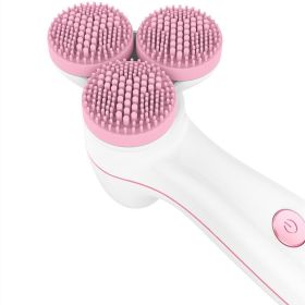 3D Smart Massage Cleanser Electric Cleanser Electric Silicone Facial Cleanser (Color: PINK)